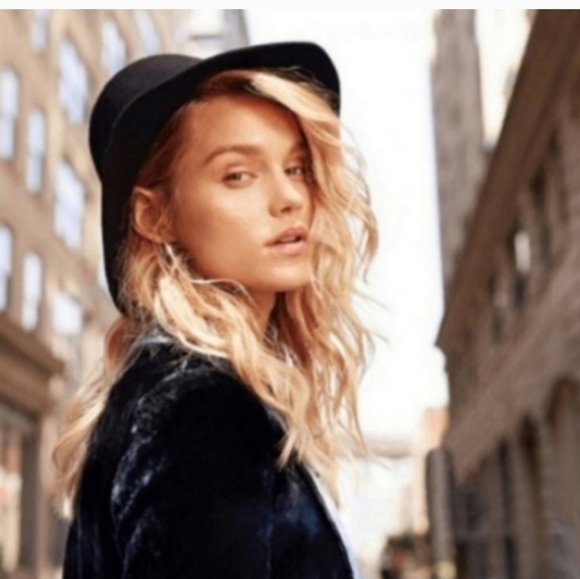 Jack + Lucy bicoastal adjustable wide brim black wool hat - Picture 1 of 11